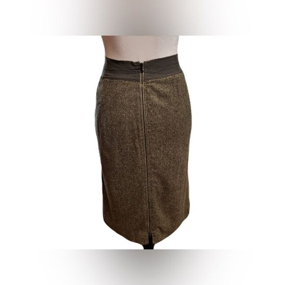 Stella McCartney Tweed Green Wool Blend Pencil Skirt | EU Size 44 | EUC - Picture 3 of 8